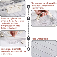 Boîte à collation empilable portable à 8 compartiments en plastique transparent Plateau de service divisé avec couvercle et poignée