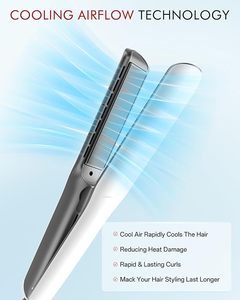 Professional 2-in-1 Titanium <strong>Hair</strong> <strong>Straightener</strong> Curler Beach Waver Combo Cool Air Fan Technology <strong>for</strong> Women <strong>Thick</strong> Curly <strong>Hair</strong> - Product Image 5