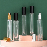 Flacons de parfum rechargeables en verre, forme carrée ou ronde, atomiseurs, échantillons de parfum, 10 ml, 15 ml, flacon de parfum rectangulaire fin vide