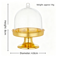 Boîte d'emballage alimentaire transparente dorée en plastique faite à la main, en forme de plateau, pour bonbons, friandises, cadeaux, mariage, anniversaire, sucre