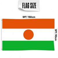 Drapeau personnalisé Jamhuriyar Nijar 3x5 pieds en polyester 100D avec deux œillets en laiton – Offre spéciale mondiale – Épreuvage gratuit en 48h