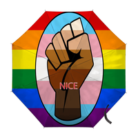 Parapluie pliable personnalisé avec drapeau polygenre aux couleurs arc-en-ciel, idéal pour les foires créatives et les escapades en bord de lac