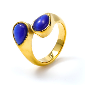 Transfronterizo nueva Europa y los Estados Unidos ins Senior sense personalidad doble anillo en forma de gota de agua luz femenina <span class=keywords><strong>tit</strong></span> de lujo - Product Image 3