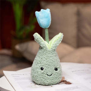 8 couleurs, fleurs de tulipes créatives en peluche de coton vert, jouet en peluche, nouveau design, simulation réaliste, décoration d'étagère - Product Image 4