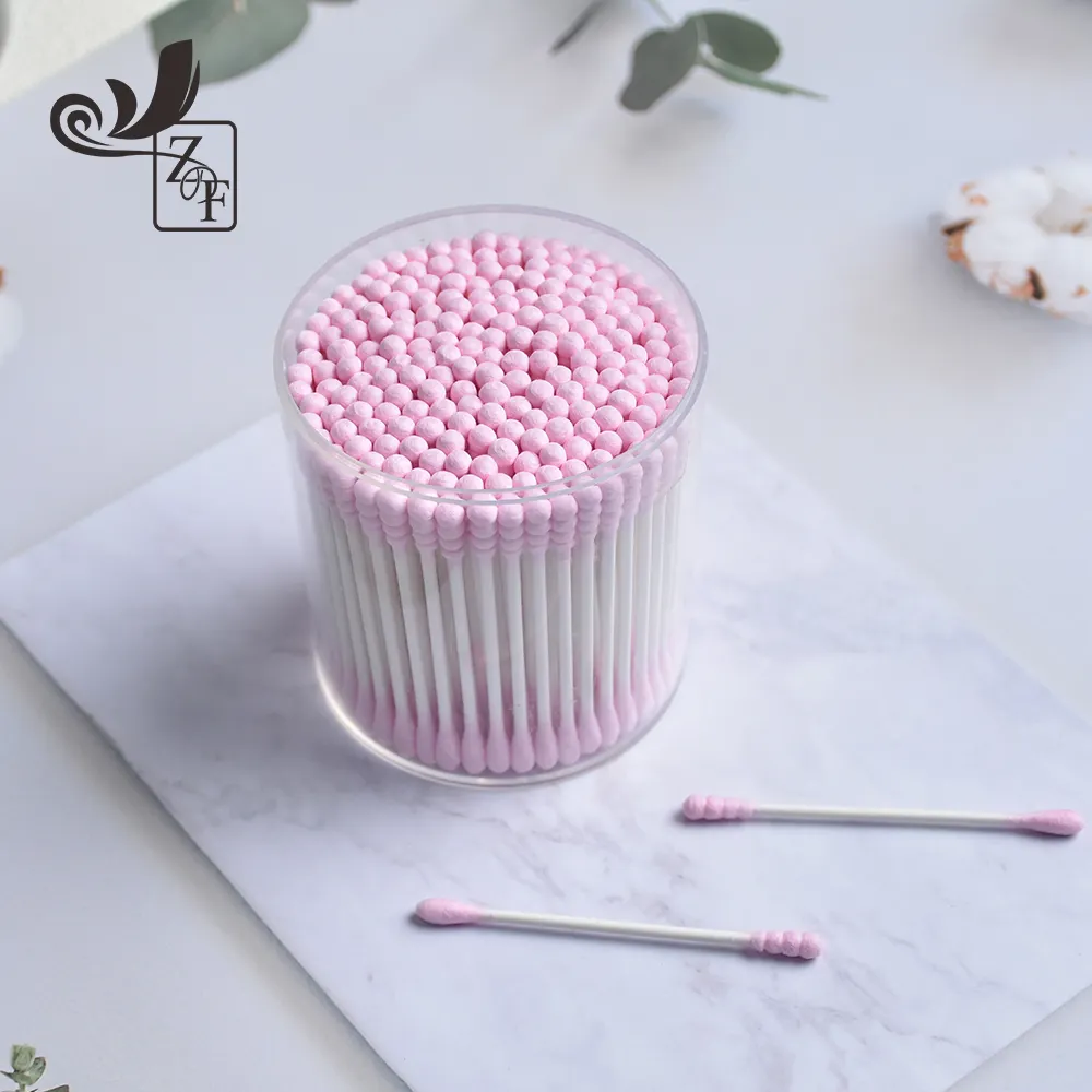 아기 면봉을위한 공장 제조 휴대용 핑크 나선형 면봉