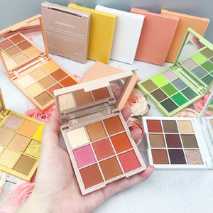 Palette <span class=keywords><strong>de</strong></span> fards à paupières <span class=keywords><strong>de</strong></span> couleur macaron en gros, logo personnalisé, 9 couleurs, palette <span class=keywords><strong>de</strong></span> fards à paupières aux tons terre, mat, nacré, pailleté, cosmétique - Product Image 2