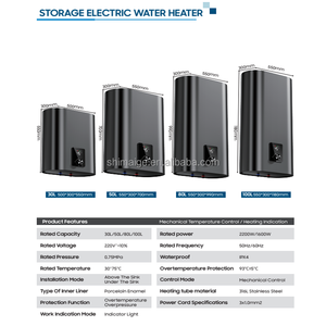 High Quality Metal Shell Slim Flat 30L 50L 80L 100L Double <strong>Tank</strong> Electric <strong>Water</strong> Heater for Outdoor <strong>RV</strong> Car &amp; Bathroom Use - Product Image 2