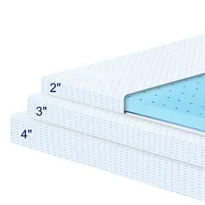 Surmatelas de lit en mousse à mémoire de forme infusée de gel de 3 pouces Conception de refroidissement à haute densité