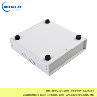 Boîtier de commande électrique en fer, boîtier de bureau en fer, boîtes de jonction électriques DIY, boîtier d'amplificateur en fer 250*230*50mm