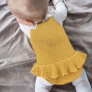 Primavera body body senza maniche body bebè lavorato a maglia tutina graziosi <span class=keywords><strong>vestiti</strong></span> per bambini con <span class=keywords><strong>volant</strong></span> - Product Image 3