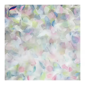 Venta al por mayor 100% tela de poliéster de nuevo diseño 3D flor decoración encaje Anti-píldora dimensional nupcial fluorescente <span class=keywords><strong>entretela</strong></span> - Product Image 1