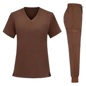 Pantalones de Trabajo Médicos Doctor Scrub con Cuello en V, Aberturas Laterales y Costuras Laterales para un Ajuste Personalizado, Elásticos para Cirugía - Product Image 1