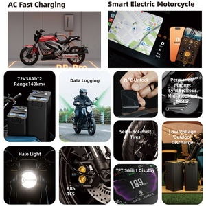 Motocicleta Eléctrica de Carreras EEC 115km/H 72v Potente de 9500W con Frenos ABS y Batería de Litio NCM Extraíble - Product Image 4