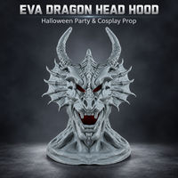 Masque de tête de dragon en EVA 30x28x46cm pour Halloween, accessoire de cosplay, costume de fête, couvre-chef pour spectacle scénique, vente en gros
