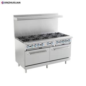 ETL 商用工业用 10 燃烧头燃气灶带烤箱不锈钢 360,000 BTU - Product Image 2