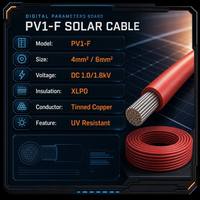 PrimePro PV1-F Solarkabel 4mm2 6mm2 |   UV-Beständiger DC 1.0/1.8kV Photovoltaik-Draht |   XLPO-Isoliertes Verzinntes Kupfer-Solarkabel