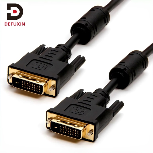 DFX Gold Plated DVI Cable 1.8M 24+1 Dual Link HD 1080P Flexible Shielded PVC Jacket Ferrite Cores Gaming Monitor