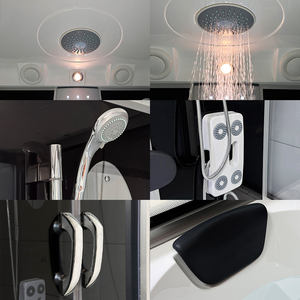 Cabina de Ducha de Vapor Rectangular de Lujo de 170 x 85 cm con Frente Curvo, Sin Marco, Apertura Deslizante, Aluminio Cepillado de 5 mm, Rectangular, para Baño - Product Image 4