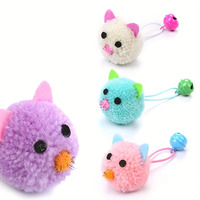 Jouet pour chat Playpal, forme de souris mignonne, couleur macaron assortie avec son clochette, jeu interactif, fournitures pour animaux de compagnie, produits pour animaux de compagnie, jouet en peluche