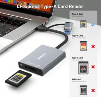 Pembaca Kartu CFexpress Tipe BENFEI USB 3.2 Gen 2 10Gbps USB-C USB-A 2-in-1 Eksternal dengan Casing Aluminium dan Kabel Nilon Terjalin JMS583