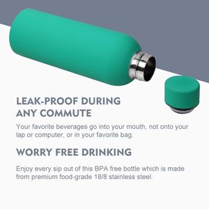 Stainless Steel Vacuum Insulated Water Bottle 500ml Double Wall Thermos Travel Sport Drink Flask Minimalist Design Multicolor - Product Image 4