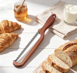 Cuchillo para pan <span class=keywords><strong>de</strong></span> madera con hoja dentada <span class=keywords><strong>de</strong></span> acero inoxidable, cortador <span class=keywords><strong>de</strong></span> pan <span class=keywords><strong>de</strong></span> masa madre, cortador <span class=keywords><strong>de</strong></span> baguette con mango ergonómico <span class=keywords><strong>de</strong></span> madera, herramienta <span class=keywords><strong>de</strong></span> repostería - Product Image 3