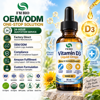 Gouttes liquides de vitamine D3 de qualité supérieure pour le soutien osseux et immunitaire, fabricant de gouttes liquides de vitamine D3 en marque privée OEM
