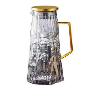 ชุดเหยือกน้ำแก้วทนความร้อนพร้อมหูจับสีทองและฝาปิด ราคาโรงงาน สำหรับน้ำผลไม้ ชาเย็น และแก้<span class=keywords><strong>ว</strong></span>น้ำ - Product Image 3