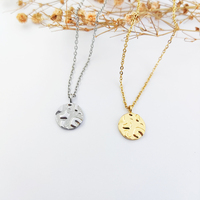 Bijoux Muse Collier ras du cou en forme de pièce martelée plaqué or 18 carats Collier délicat pour femme Cadeaux de fille Collier Joyeria