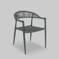 Mobilier d'extérieur de loisirs nordiques chaîne en aluminium Bistro Restaurant maison Bar tissé tressé café corde chaise de salle à manger pour jardin