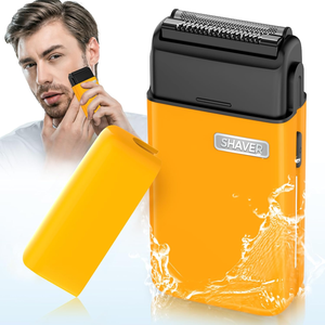 Factory Wholesale Household IPX7 <b>USB</b> Rechargeable Mini Portable Twin Blade Foil Shaver Custom Trimmer Beard Hotel Reciprocating - Product Image 1