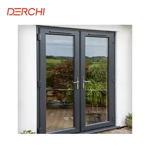 Soundproof Thermal Insulation Security Swing Door Aluminum Double Glass French Casement Door