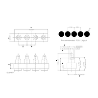 Connecteur Pogo Pin SMT plaqué or à 4 broches, pas de 2/2,54 mm, borne à ressort pour PCB et appareils portables intelligents
