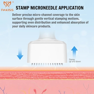 PAKISS Expédition Rapide, <span class=keywords><strong>Derma</strong></span> Stamp à Micro-aiguilles Réglable, 540 Aiguilles, Contrôle de la Profondeur 0-3.0mm, Housse de Protection en PC, Pour Usage Domestique et Professionnel - Product Image 3