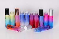 Flacon en verre ambré givré avec bille roll-on pour parfum et huile essentielle