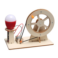 Générateur en bois à manivelle DIY, mini-projet scientifique, mini-experiment de physique, assemblage artisanal, jouet scientifique pour enfants