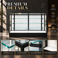 Vitrine en verre verrouillable haut de gamme, armoire en verre commerciale avec étagères en verre réglables pour accessoires de boutique de tabac