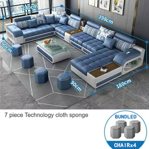 Nuova tecnologia divano in tessuto moderno minimalista soggiorno combinazione lattice spugna soggiorno combinazione funzione divano - Product Image 3