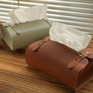 Nuevo Organizador Nórdico de Moda con Cubierta de Cuero PU, Porta Pañuelos de Papel para Escritorio, Sala de Estar, Cocina, Auto, Impermeable - Product Image 1