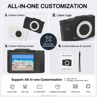 Grabadora Retro Vintage con Pantalla IPS Giratoria de 2.8 Pulgadas, 1080P, 48MP, AF, Triple Luz LED y Reproductor MP3 para Jóvenes Aficionados