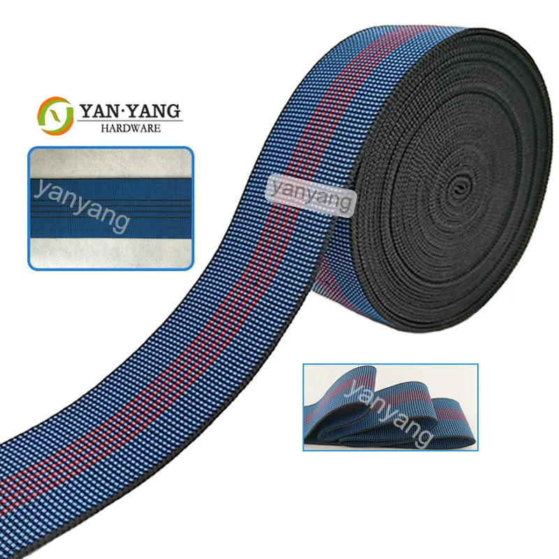 Yanyang blue color 2 inch high stretch couch chair webbing strap upholstery 45mm sofa furniture elasticity belt tape