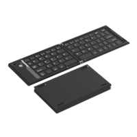 Clavier sans fil BT mince pliable à 2 volets, clavier miniature pliable portable pour ordinateur, iPad