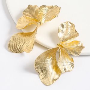 ZA Raised Textured Petals Metal Dangle Earrings for Women Vintage Multi Layer Alloy Flower <strong>Leaf</strong> Earring Festival <strong>Jewelry</strong> - Product Image 5