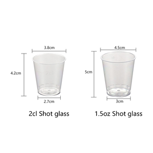 Shot Glasses Disposable Glass 50ml Disposable Shot Glass Party Wedding Bar Custom Logo Plastic Shot Glasses 1 Oz /20ml/1.5 Oz 2 Oz 50ml Disposable Shot Glass With Logo