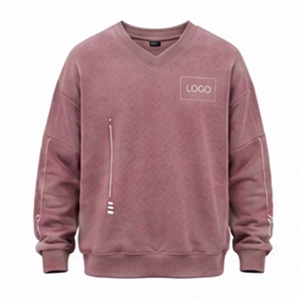 Sweat-shirt surdimensionné personnalisé à col en V pour hommes et femmes, en molleton de coton, pull décontracté streetwear à manches longues, logo OEM ODM - Product Image 1