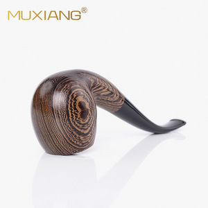 Muxiang Wooden Tobacco Pipe Bent Type Solid Wood Handmade For Men Smoking Accessory Customized - Product Image 2