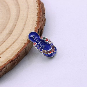 HUSURU Personalized Custom Name Rainbow Crystal Slippers Flip Flops Charms Shoe Pendant <strong>Summer</strong> Beach <strong>Jewelry</strong> for DIY - Product Image 6