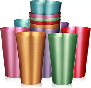 Bicchieri Impilabili in Alluminio da 12OZ e 16OZ, Oro e Rosso, per Birra e Bevande, Tumbler Colorati per Russia, Krusovice, <span class=keywords><strong>Peroni</strong></span>, Old Pulteney - Product Image 1