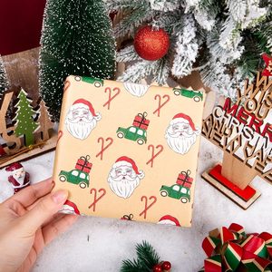Kraft Christmas Wrapping <b>Paper</b> <b>Roll</b> 17 In X 33 Ft Santa Claus Pattern Recyclable Packaging <b>Paper</b> - Product Image 5