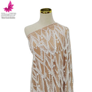 חם אופנה פורצלן לבן 3d חרוזים עם גדול קריסטל פאייטים הניצוץ חתונה תחרה כלה שמלת HY2102 - Product Image 5